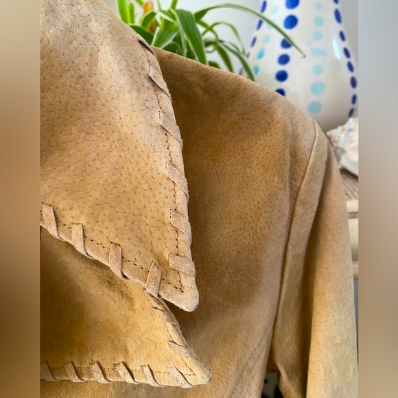 Leather Y2K vintage fringe coat - Picture 3 of 11